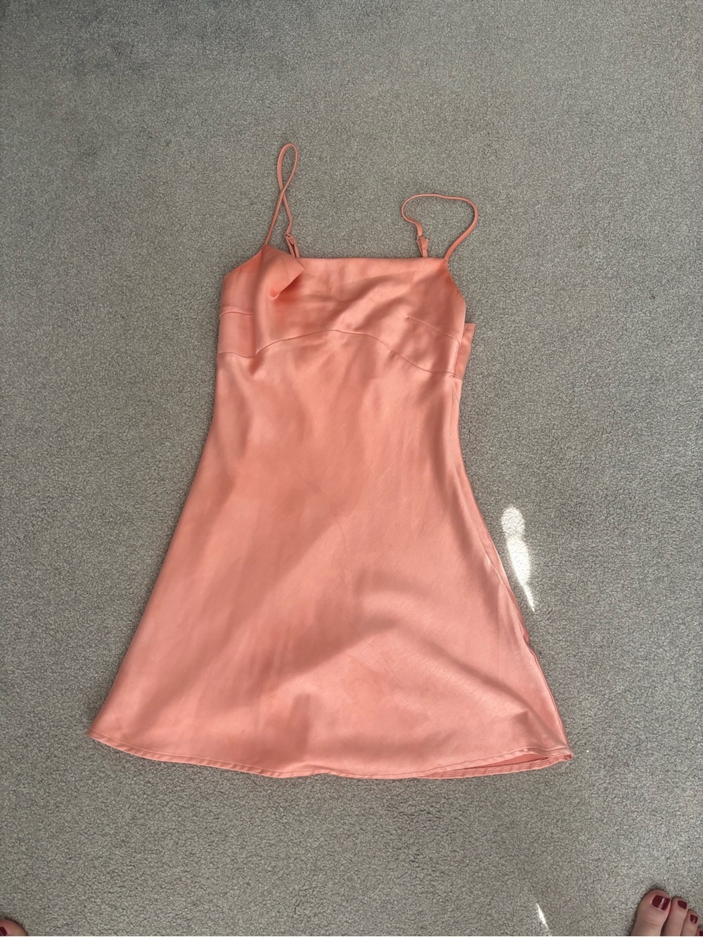 Princess Polly Satin Slip Dress - Peach